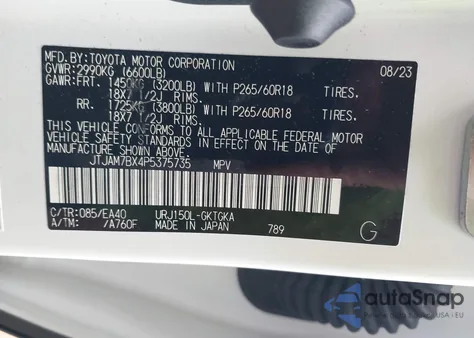 2023 Lexus Gx 460 Premium z USA, uszkodzony, nr VIN JTJAM7BX4P5375735